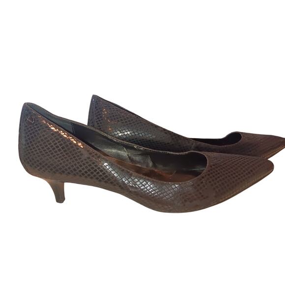 Calvin Klein Women's Nicki Classic Python Print kitten heels, Black size 9.5 - Picture 1 of 5